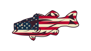 USA Flag Largemouth Bass Sticker