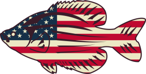 USA Flag Crappie Sticker