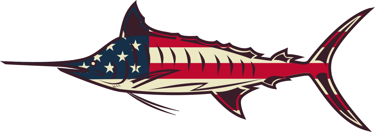 USA Flag Marlin Sticker