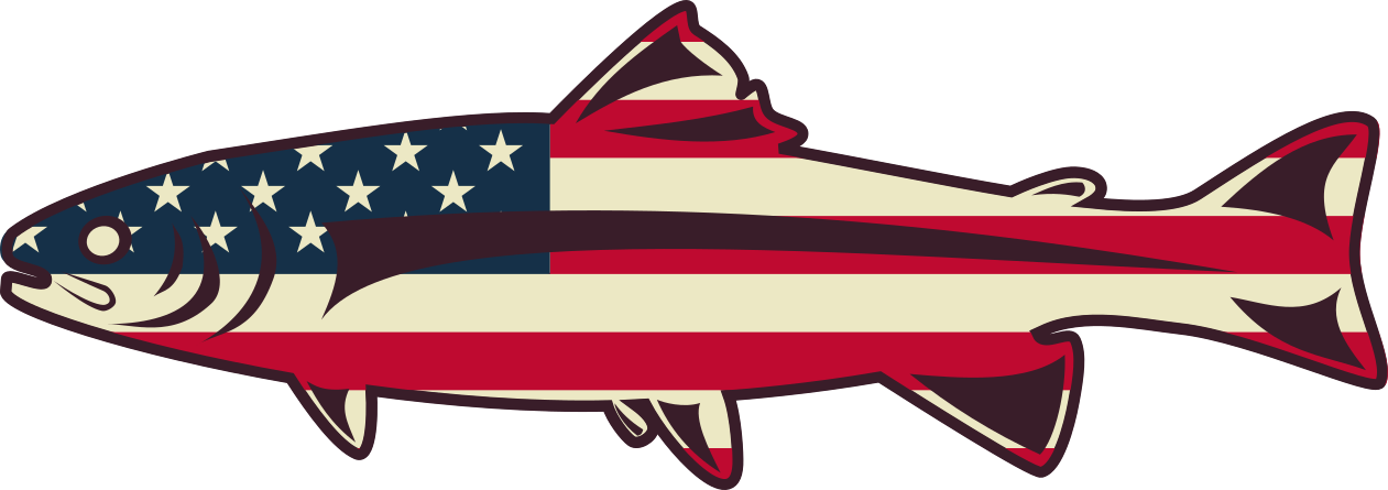 USA Flag Trout Sticker