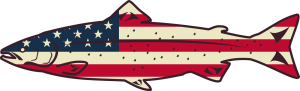 USA Flag Salmon Sticker