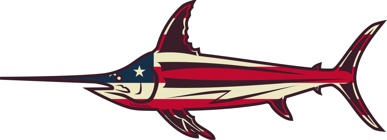 USA Flag Swordfish Sticker